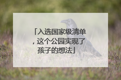 入选国家级清单，这个公园实现了孩子的想法