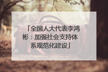 全国人大代表李鸿彬：加强社会支持体系规范化建设