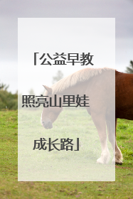 公益早教照亮山里娃成长路