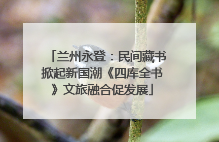 兰州永登：民间藏书掀起新国潮《四库全书》文旅融合促发展