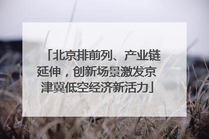 北京排前列、产业链延伸，创新场景激发京津冀低空经济新活力