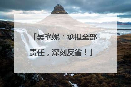 吴艳妮：承担全部责任，深刻反省！