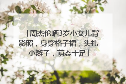 周杰伦晒3岁小女儿背影照，身穿格子裙，头扎小辫子，萌态十足