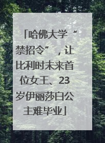 哈佛大学“禁招令”，让比利时未来首位女王、23岁伊丽莎白公主难毕业