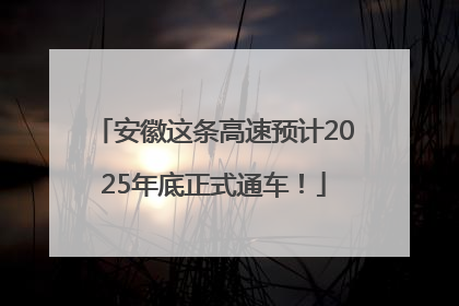 安徽这条高速预计2025年底正式通车！
