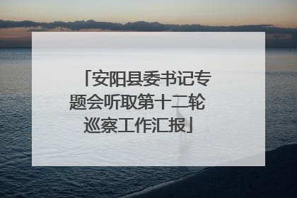 安阳县委书记专题会听取第十二轮巡察工作汇报