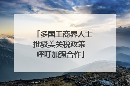多国工商界人士批驳美关税政策 呼吁加强合作