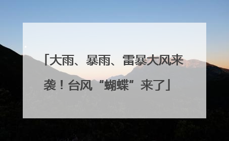 大雨、暴雨、雷暴大风来袭！台风“蝴蝶”来了
