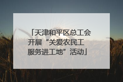 天津和平区总工会开展“关爱农民工 服务进工地”活动