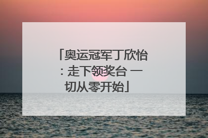 奥运冠军丁欣怡：走下领奖台 一切从零开始