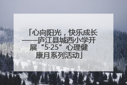 心向阳光，快乐成长——庐江县城西小学开展“5·25”心理健康月系列活动
