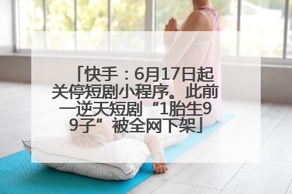 快手：6月17日起关停短剧小程序。此前一逆天短剧“1胎生99子”被全网下架
