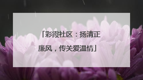 彩霞社区：扬清正廉风，传关爱温情