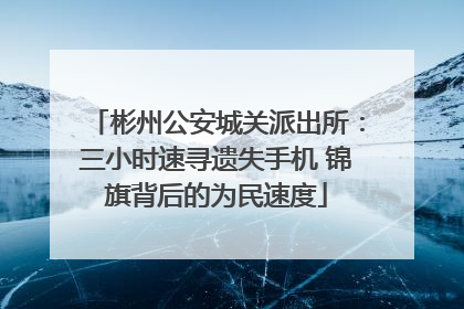 彬州公安城关派出所：三小时速寻遗失手机 锦旗背后的为民速度