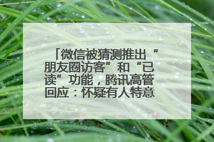 微信被猜测推出“朋友圈访客”和“已读”功能，腾讯高管回应：怀疑有人特意反复翻炒流量