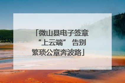 微山县电子签章“上云端” 告别繁琐公章奔波路
