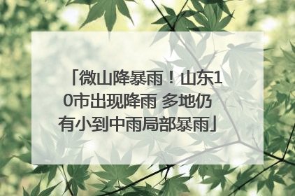 微山降暴雨！山东10市出现降雨 多地仍有小到中雨局部暴雨