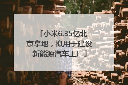 小米6.35亿北京拿地，拟用于建设新能源汽车工厂