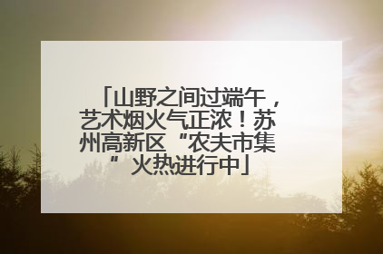山野之间过端午，艺术烟火气正浓！苏州高新区“农夫市集”火热进行中
