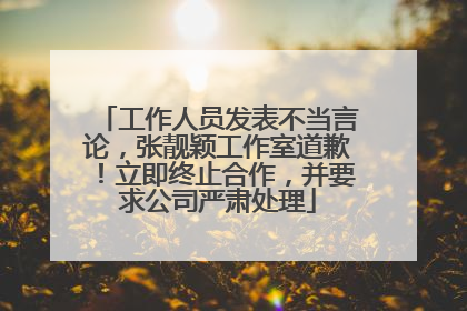 工作人员发表不当言论，张靓颖工作室道歉！立即终止合作，并要求公司严肃处理