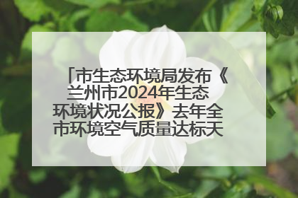 市生态环境局发布《兰州市2024年生态环境状况公报》去年全市环境空气质量达标天数301天