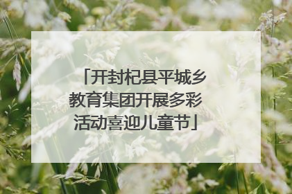 开封杞县平城乡教育集团开展多彩活动喜迎儿童节