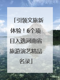 引领文旅新体验！6个项目入选河南省旅游演艺精品名录
