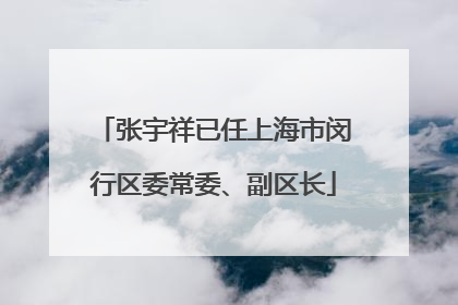 张宇祥已任上海市闵行区委常委、副区长