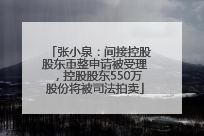 张小泉：间接控股股东重整申请被受理，控股股东550万股份将被司法拍卖