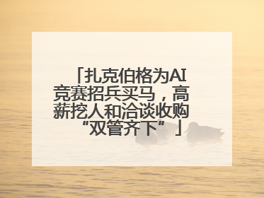 扎克伯格为AI竞赛招兵买马，高薪挖人和洽谈收购“双管齐下”