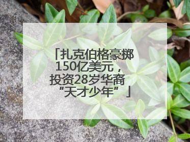 扎克伯格豪掷150亿美元，投资28岁华裔“天才少年”