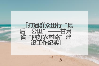 打通群众出行“最后一公里”——甘肃省“四好农村路”建设工作纪实