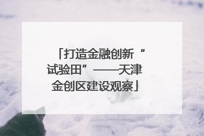 打造金融创新“试验田”——天津金创区建设观察