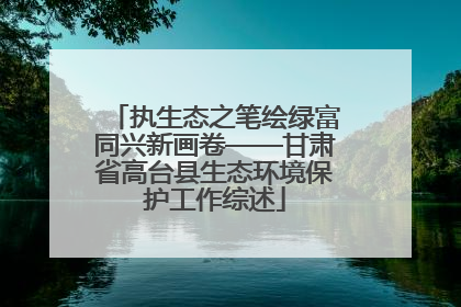 执生态之笔绘绿富同兴新画卷——甘肃省高台县生态环境保护工作综述