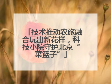 技术推动农旅融合玩出新花样，科技小院守护北京“菜篮子”