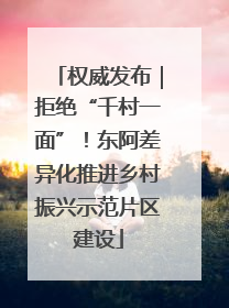 权威发布｜拒绝“千村一面”！东阿差异化推进乡村振兴示范片区建设