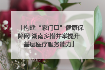 构建“家门口”健康保障网 湖南多措并举提升基层医疗服务能力