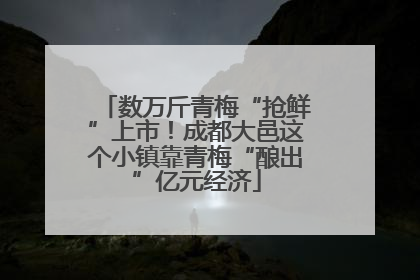 数万斤青梅“抢鲜”上市！成都大邑这个小镇靠青梅“酿出”亿元经济