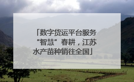 数字货运平台服务“智慧”春耕，江苏水产苗种销往全国