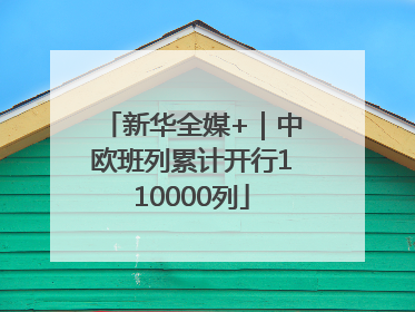 新华全媒+｜中欧班列累计开行110000列