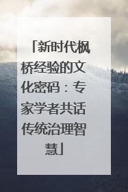 新时代枫桥经验的文化密码：专家学者共话传统治理智慧