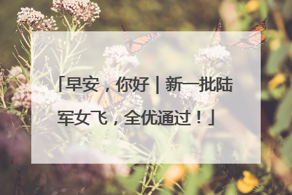 早安，你好｜新一批陆军女飞，全优通过！