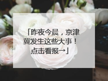 昨夜今晨，京津冀发生这些大事！点击看报→