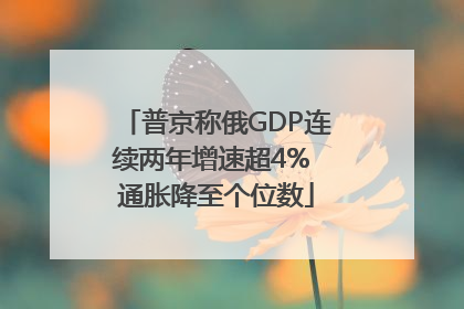 普京称俄GDP连续两年增速超4% 通胀降至个位数