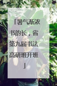 暑气渐浓书韵长，省第九届书法高研班开班