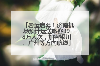 暑运启幕！济南机场预计运送旅客398万人次，加密银川、广州等方向航线