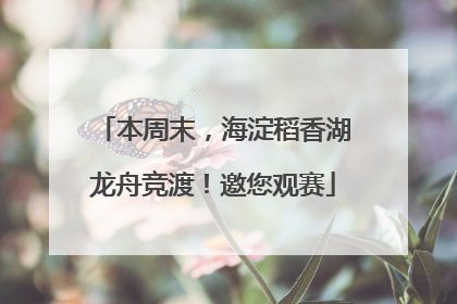 本周末，海淀稻香湖龙舟竞渡！邀您观赛