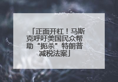 正面开杠！马斯克呼吁美国民众帮助“扼杀”特朗普减税法案