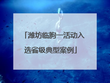 潍坊临朐一活动入选省级典型案例