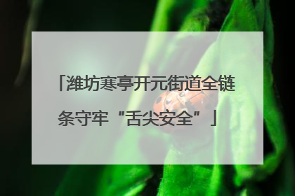 潍坊寒亭开元街道全链条守牢“舌尖安全”